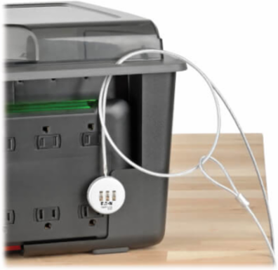 10-Device AC Charging Station with Surge Protection, 2880 Joules, Desktop Cabinet