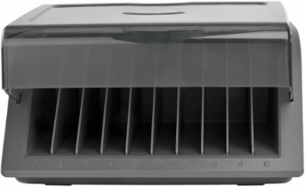 10-Device AC Charging Station with Surge Protection, 2880 Joules, Desktop Cabinet
