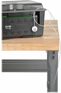 10-Device AC Charging Station with Surge Protection, 2880 Joules, Desktop Cabinet