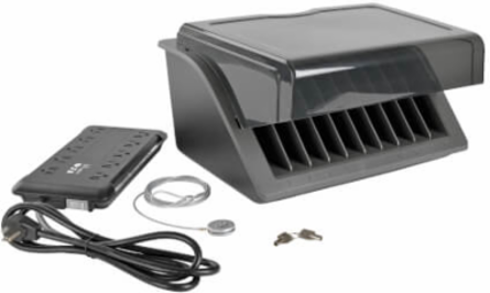 10-Device AC Charging Station with Surge Protection, 2880 Joules, Desktop Cabinet