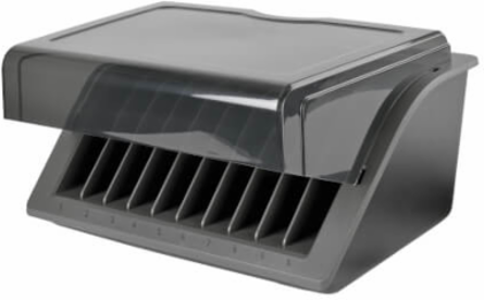 10-Device AC Charging Station with Surge Protection, 2880 Joules, Desktop Cabinet