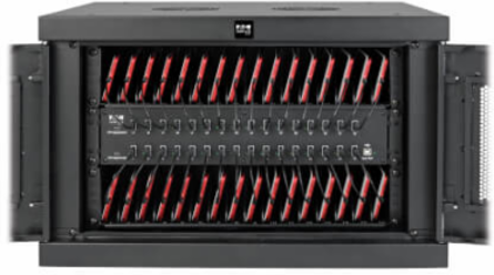 32-Device USB Charging Station with Locking Enclosure, Fast 2.4A Charging