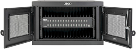 32-Device USB Charging Station with Locking Enclosure, Fast 2.4A Charging