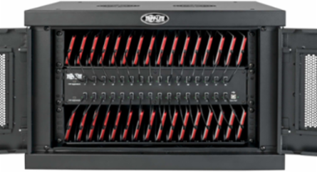 32-Device USB Charging Station with Locking Enclosure, Fast 2.4A Charging