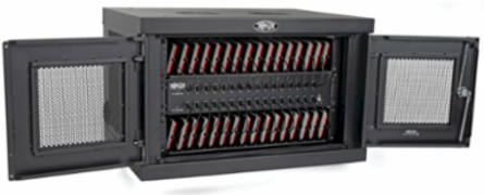32-Device USB Charging Station with Locking Enclosure, Fast 2.4A Charging