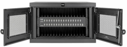 32-Device USB Charging Station with Locking Enclosure, Fast 2.4A Charging