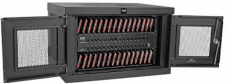 32-Device USB Charging Station with Locking Enclosure, Fast 2.4A Charging