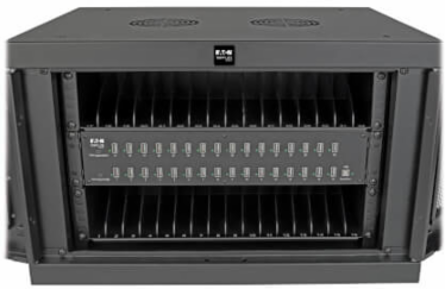 32-Device USB Charging Station with Locking Enclosure, Fast 2.4A Charging
