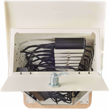20-Device AC Charging Station Tower, 52.83 x 17.80 x 22.20 Inch, White