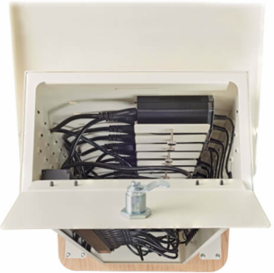 20-Device AC Charging Station Tower, 52.83 x 17.80 x 22.20 Inch, White