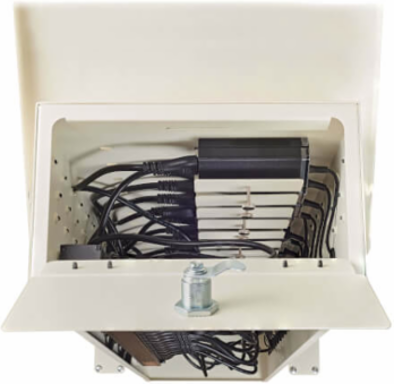 20-Device AC Charging Station Tower, 52.83 x 17.80 x 22.20 Inch, White