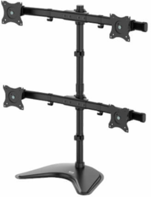 Quad-Display Desktop Monitor Stand for 13 to 27 in Flat-Screen Displays, Full Motion, Black