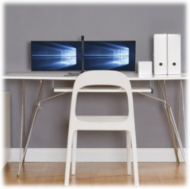 Dual-Monitor Desktop Mount for 13-27 Inch Displays, Supports 26 lbs, Full Motion