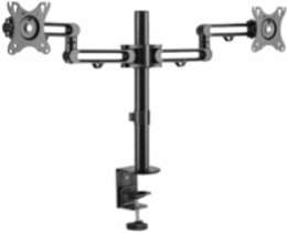 Dual-Monitor Flex-Arm Desk Clamp for 13 to 27 in Displays, 2-Display, Black