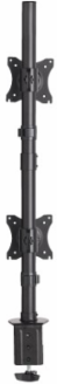 Dual Vertical Flat-Screen Desk Stand/Clamp Mount for 15 to 27 Inch Displays, 360  Rotate, 20  Swivel