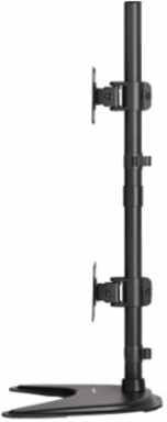 Dual Vertical Flat-Screen Desk Stand/Clamp Mount for 15 to 27 Inch Displays, 360  Rotate, 20  Swivel
