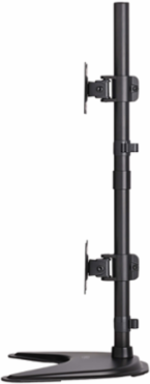 Dual Vertical Flat-Screen Desk Stand/Clamp Mount for 15 to 27 Inch Displays, 360° Rotate, 20° Swivel