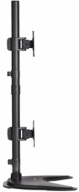 Dual Vertical Flat-Screen Desk Stand/Clamp Mount for 15 to 27 Inch Displays, 360  Rotate, 20  Swivel