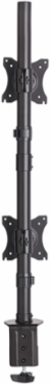 Dual Vertical Flat-Screen Desk Stand/Clamp Mount for 15 to 27 Inch Displays, 360° Rotate, 20° Swivel