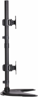 Dual Vertical Flat-Screen Desk Stand/Clamp Mount for 15 to 27 Inch Displays, 360° Rotate, 20° Swivel