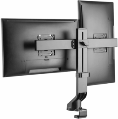 Dual-Display Monitor Arm, Height Adjustable for 17" to 27" Monitors, Steel Construction