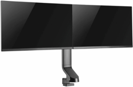 Dual-Display Monitor Arm, Height Adjustable for 17" to 27" Monitors, Steel Construction