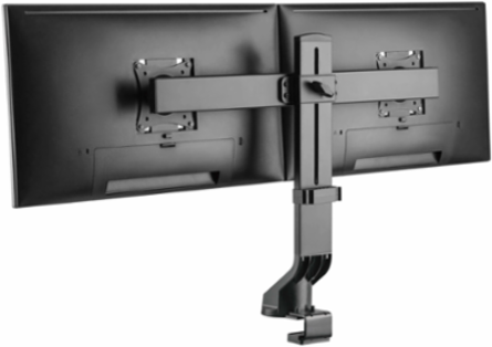 Dual-Display Monitor Arm, Height Adjustable for 17" to 27" Monitors, Steel Construction