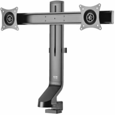 Dual-Display Monitor Arm, Height Adjustable for 17" to 27" Monitors, Steel Construction