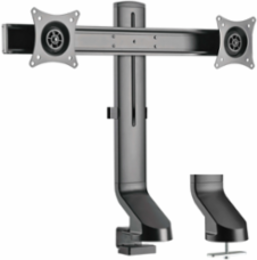 Dual-Display Monitor Arm, Height Adjustable for 17" to 27" Monitors, Steel Construction