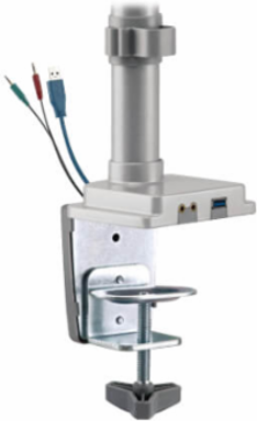 Dual Monitor Gas-Arm Mount, Full Motion, 13 to 34 in, Aluminum, Silver, Clamp or Grommet