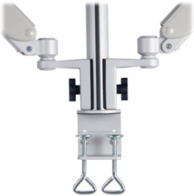 Laptop and Monitor Desk Clamp Mount, Full Motion, 17 to 32 in Monitor, Aluminum, Silver, TAA