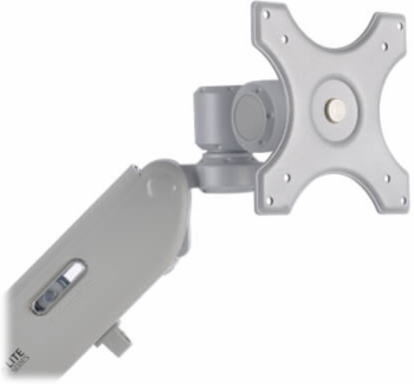 Laptop and Monitor Desk Clamp Mount, Full Motion, 17 to 32 in Monitor, Aluminum, Silver, TAA