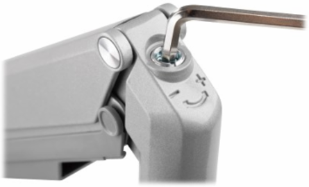 Single Monitor Gas-Spring Desk Clamp/Grommet Mount, Full Motion, 13 to 34 in, Aluminum, Silver