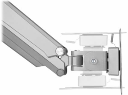 Single Monitor Gas-Spring Desk Clamp/Grommet Mount, Full Motion, 13 to 34 in, Aluminum, Silver