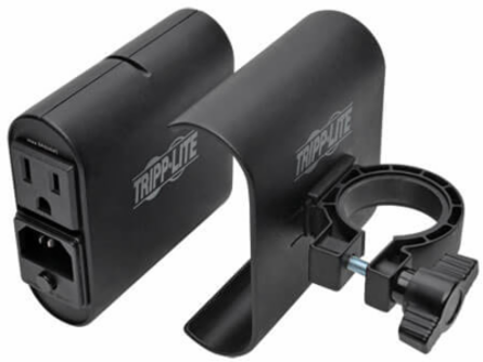 AC/USB Charging Clip for Display Mounts, Fits Up to 1.5 Inch Poles, 6 ft Cord
