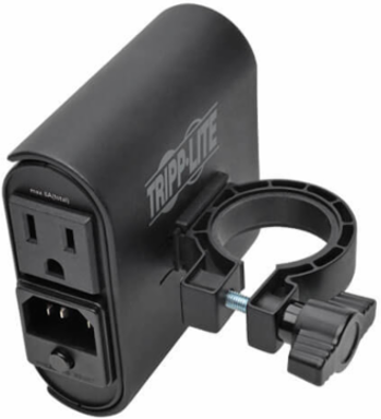 AC/USB Charging Clip for Display Mounts, Fits Up to 1.5 Inch Poles, 6 ft Cord