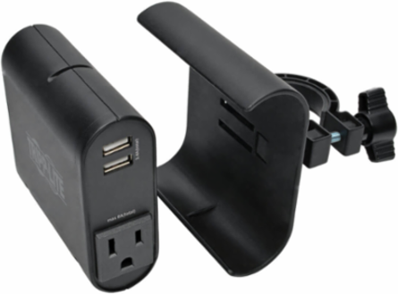AC/USB Charging Clip for Display Mounts, Fits Up to 1.5 Inch Poles, 6 ft Cord