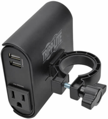 AC/USB Charging Clip for Display Mounts, Fits Up to 1.5 Inch Poles, 6 ft Cord