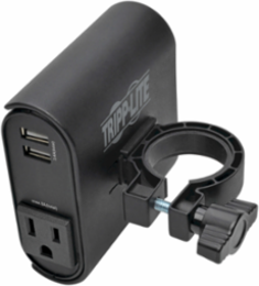 AC/USB Charging Clip for Display Mounts, Fits Up to 1.5 Inch Poles, 6 ft Cord