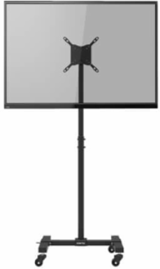 Mobile TV Stand, Height Adjustable 13-42 Inch, Supports 44 lb, Locking Casters, Black
