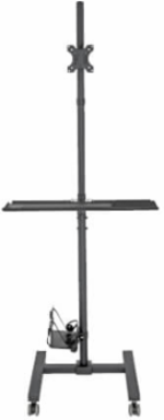 Mobile Workstation for 17-32 Inch Displays, Adjustable Height, Steel Construction