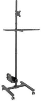 Mobile Workstation for 17-32 Inch Displays, Adjustable Height, Steel Construction