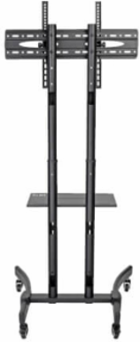 Rolling TV/Monitor Cart for 37-70 Inch Screens, Supports 88 lbs, Aluminum & Steel