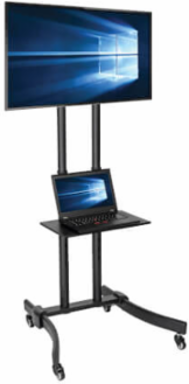Rolling TV/Monitor Cart for 37-70 Inch Screens, Supports 88 lbs, Aluminum & Steel