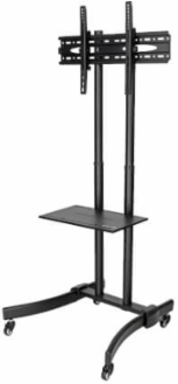 Rolling TV/Monitor Cart for 37-70 Inch Screens, Supports 88 lbs, Aluminum & Steel