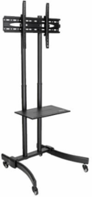 Rolling TV/Monitor Cart for 37-70 Inch Screens, Supports 88 lbs, Aluminum & Steel