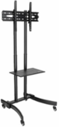 Rolling TV/Monitor Cart for 37-70 Inch Screens, Supports 88 lbs, Aluminum & Steel