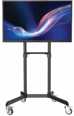 Rolling TV/Monitor Cart, 37 to 70 in Displays, Rotating Portrait/Landscape Mount, 360° Rotation