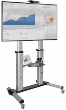 Mobile Floor Stand for 60-100 Inch TVs, 220 lb Capacity, Adjustable Height 47-65 Inch
