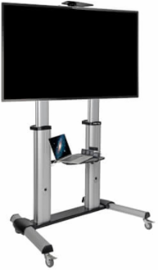 Mobile Floor Stand for 60-100 Inch TVs, 220 lb Capacity, Adjustable Height 47-65 Inch